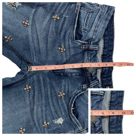 Blank NYC Crop Girlfriend Embellished Jeans - Blue - 25 - Picture 4 of 11